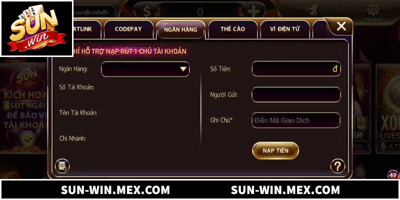 Nạp Tiền Sunwin - Hướng Dẫn Chi Tiết Cho Người Mới Hướng dẫn chi tiết nạp tiền Sunwin nhanh chóng